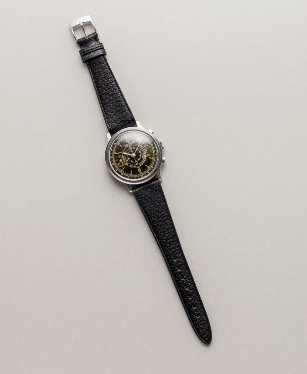 Eberhard Vintage 40mm Step-case Chronograph, Tropical Gilt Dial, circa 1940