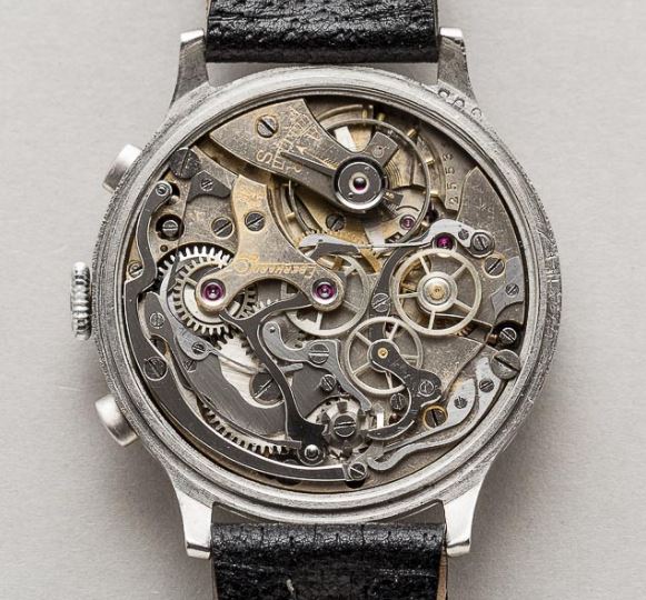 Eberhard Vintage 40mm Step-case Chronograph, Tropical Gilt Dial, circa 1940