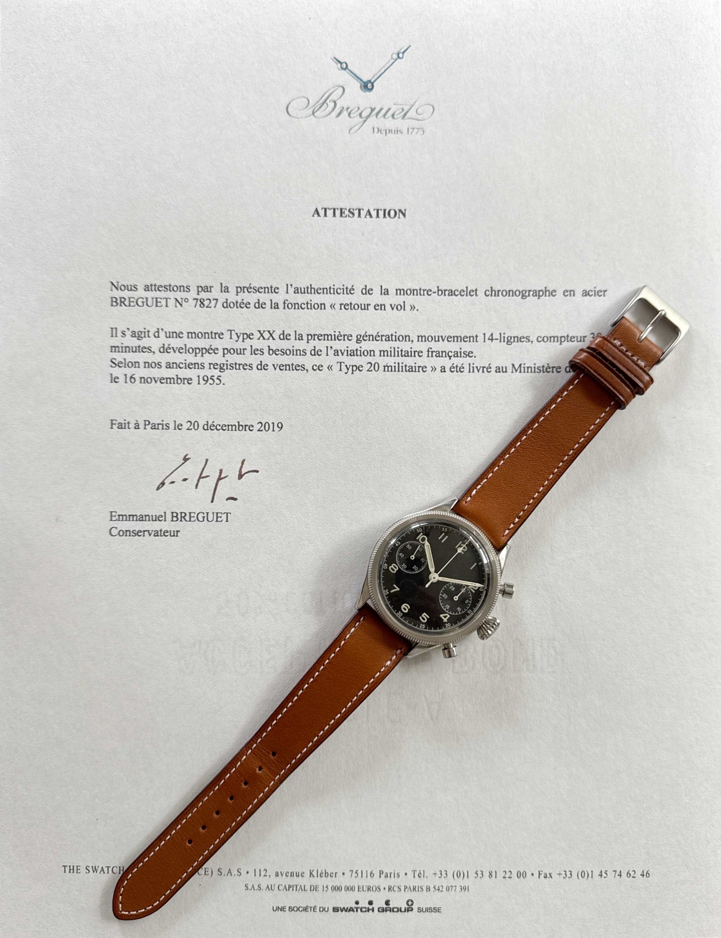 Breguet Type 20 Sterile Dial 1956 Unpolished, Rare French Military Service Watch