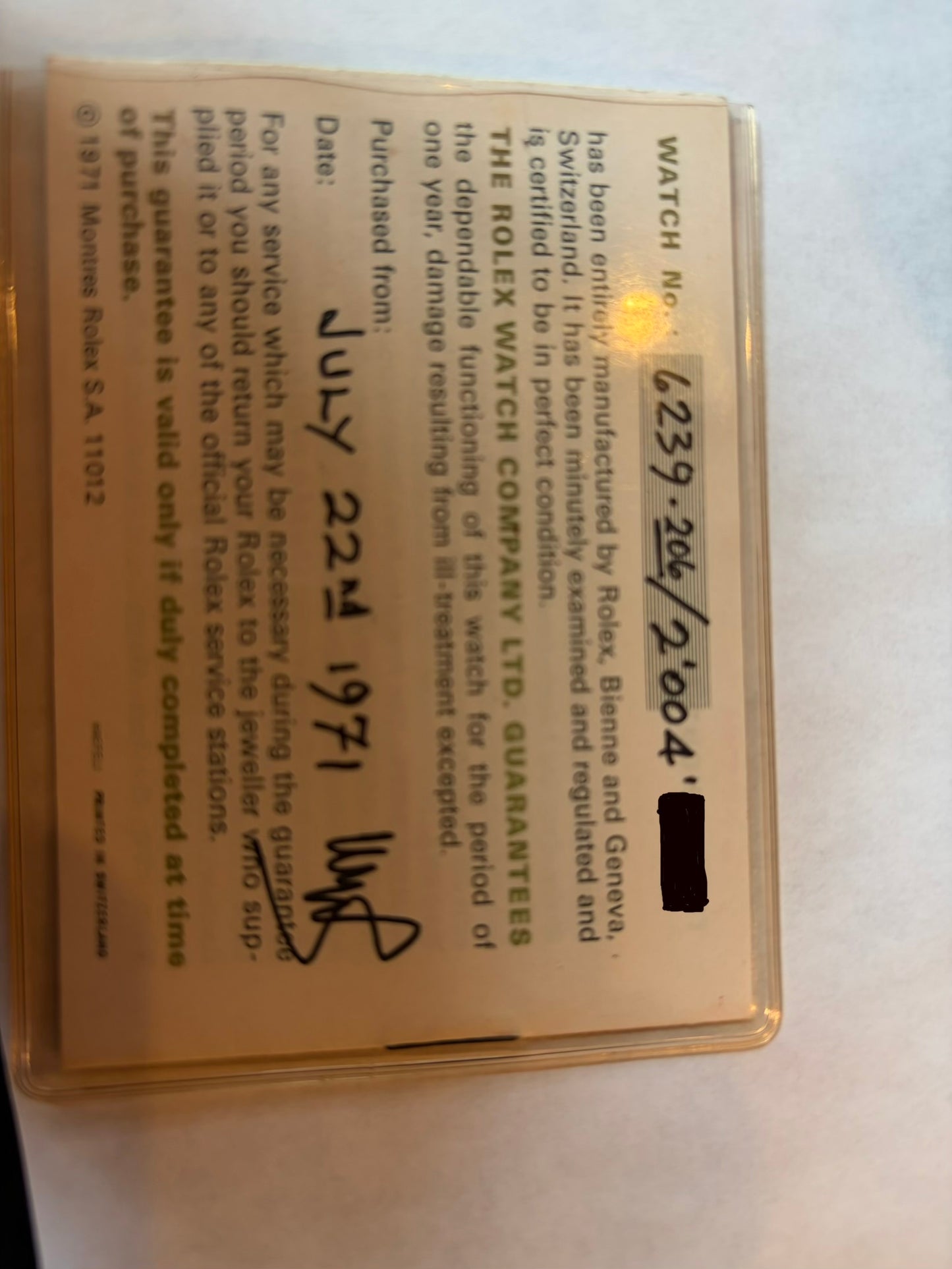 Rolex 6239 Paul Newman Reverse Panda Warranty Papers and Box 1971