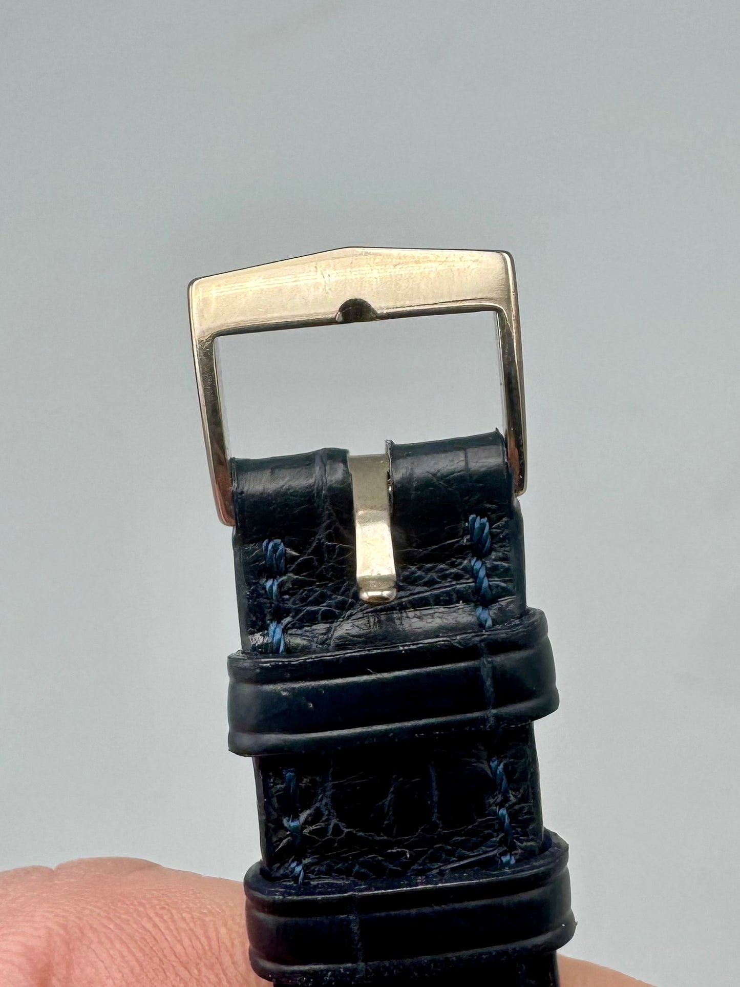 Patek Philippe Ref 3579-1A, stainless steel cushion shaped, starburst blue dial, 1974 Mint