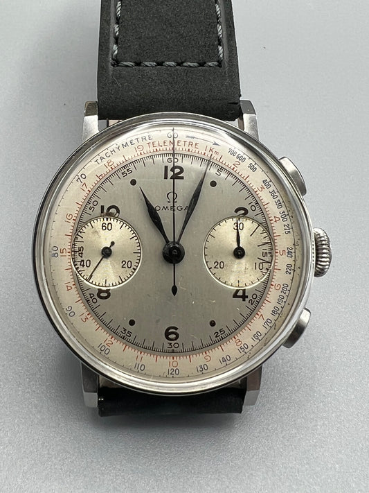 Omega Ref Cal 33.3 Stainless Steel Chrono Crica 1944, Rare 37mm Case