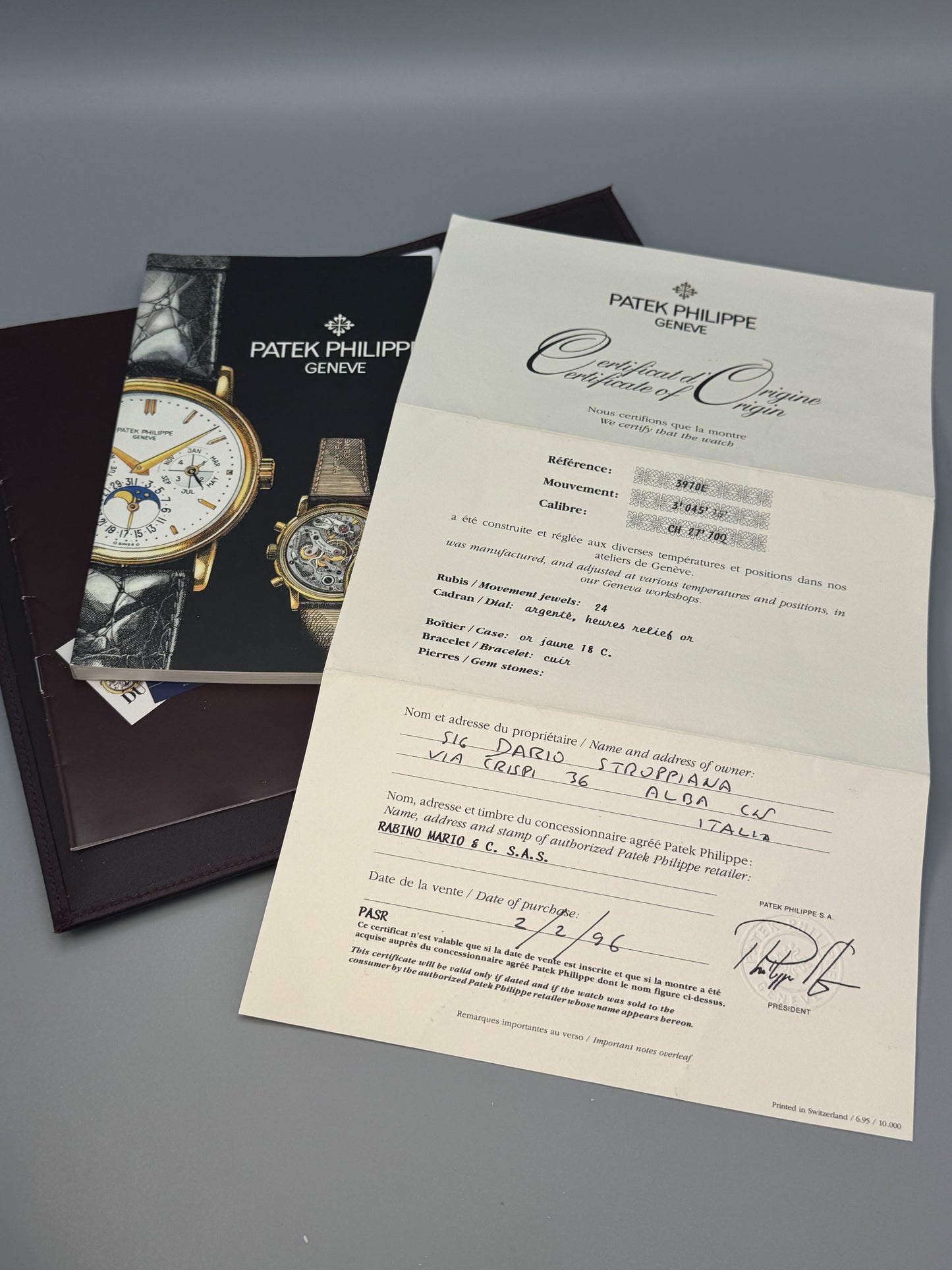 Patek Philippe 3970EJ 1996 Full Set, Unpolished "Safe Queen"