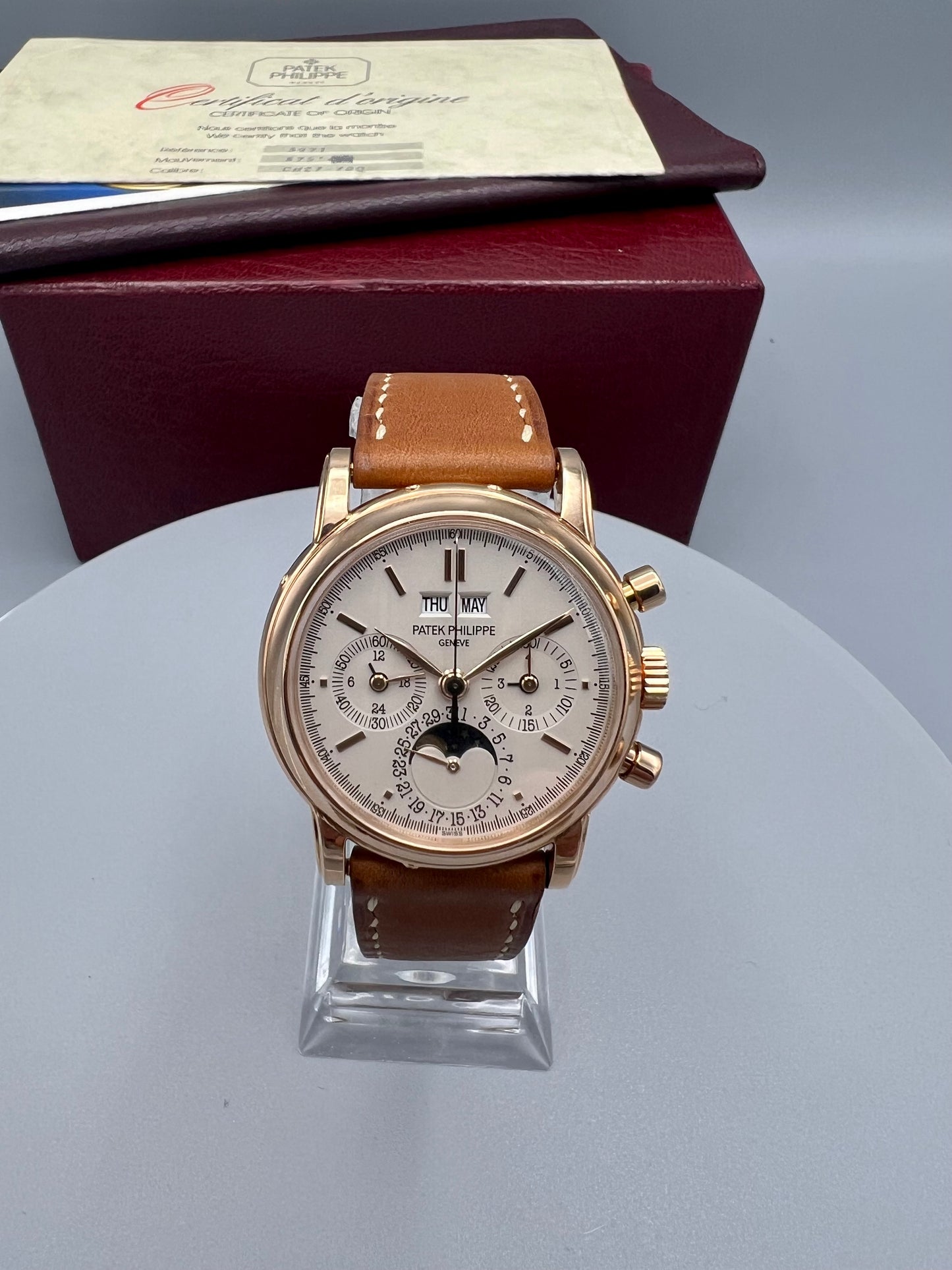 Patek Philippe Ref 3971 Rose Gold, 1989, Full Set, Super Rare