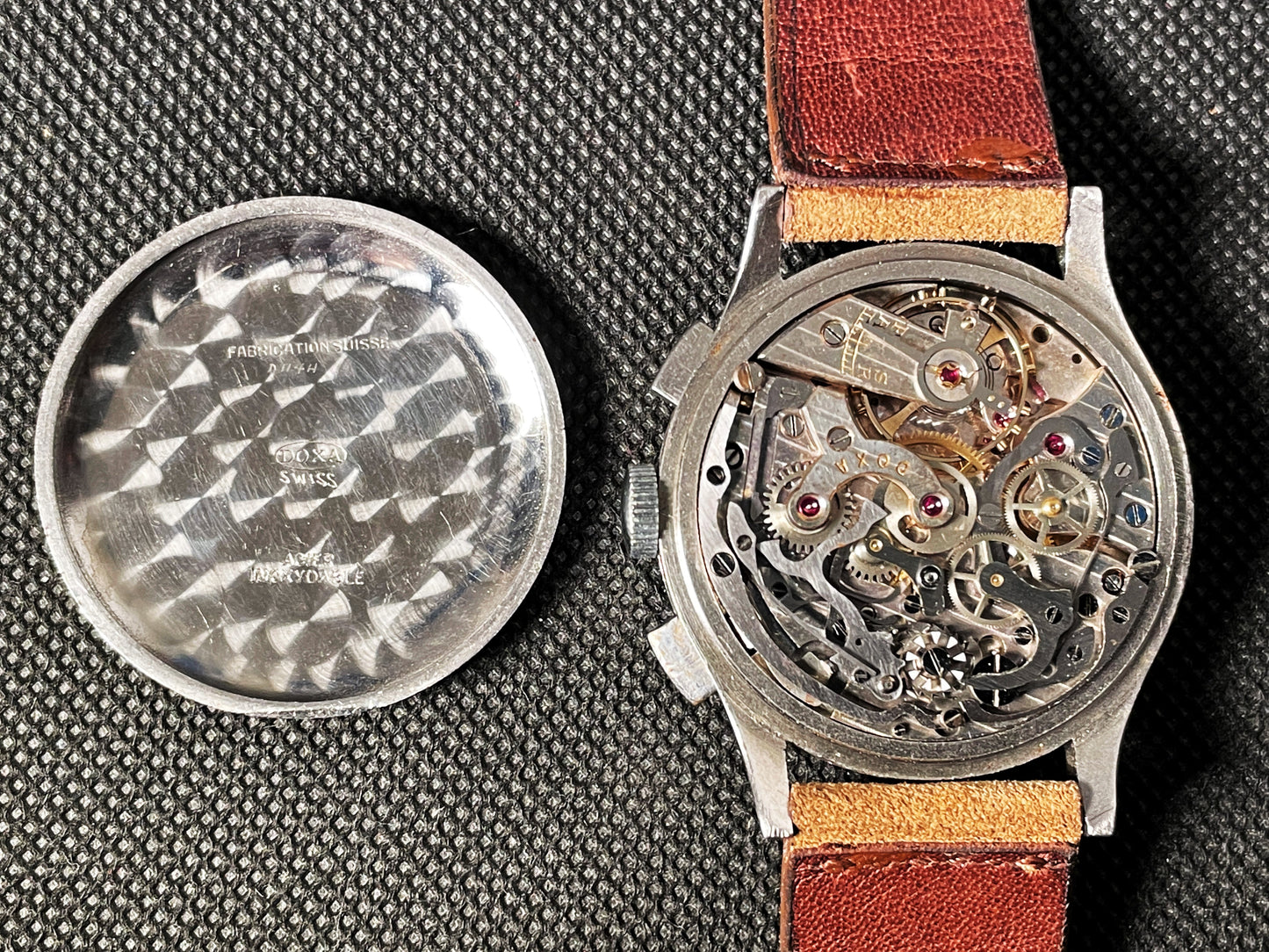 Doxa Rare 38mm Doxa Antimagnetic Chronograph, Snail Gilt Dial, Unpolished 38mm circa 1940s