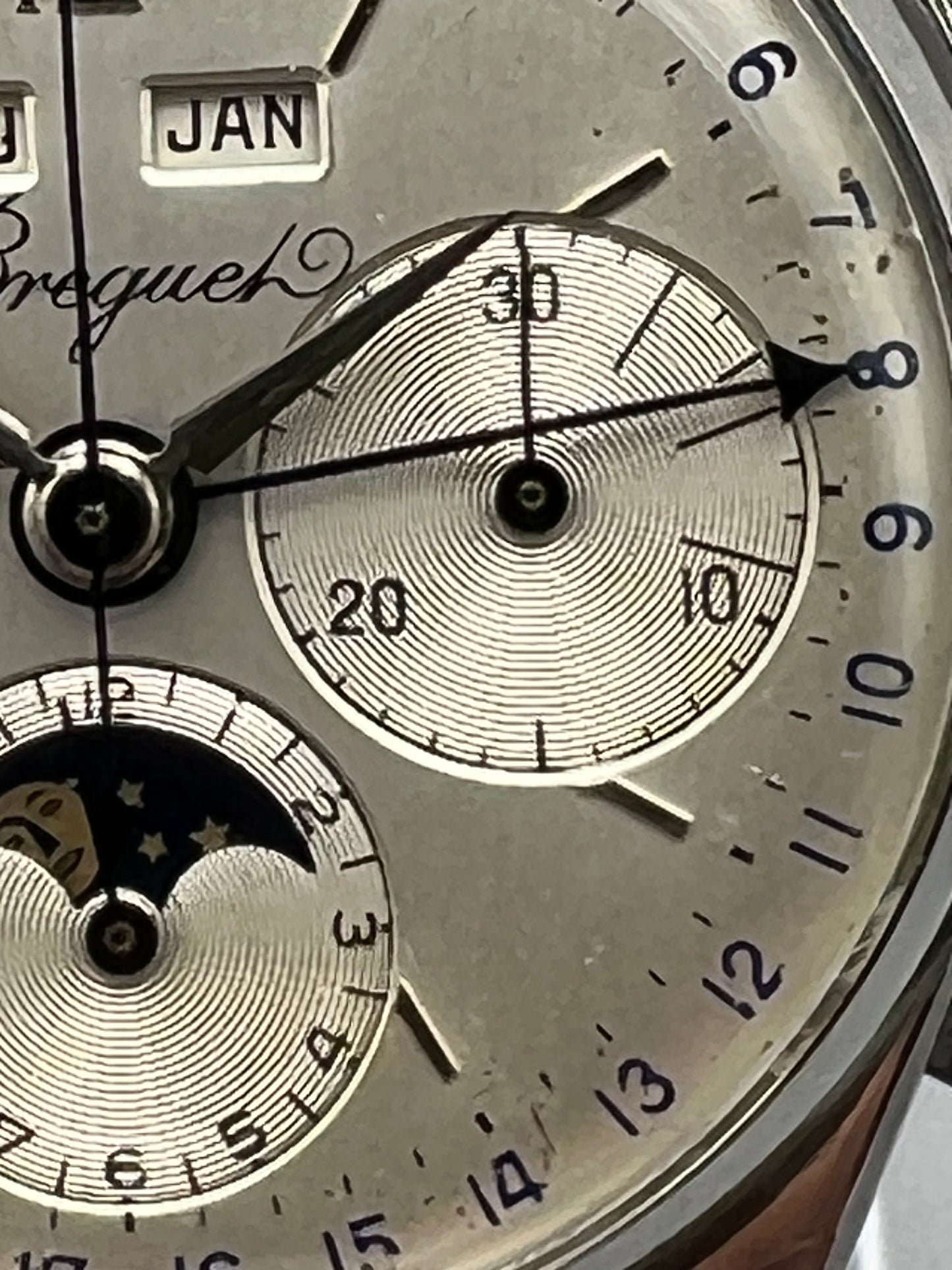 Breguet, Chrono Date, Exceedingly Rare Stainless Steel Triple Calendar Chronograph Moon Phase, circa 1967