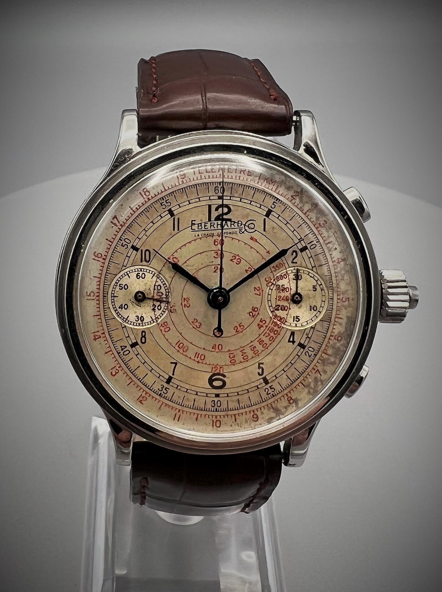 Eberhard 1940s, Oversized Manufacture Grade Split Second Chronograph, Snail Dial