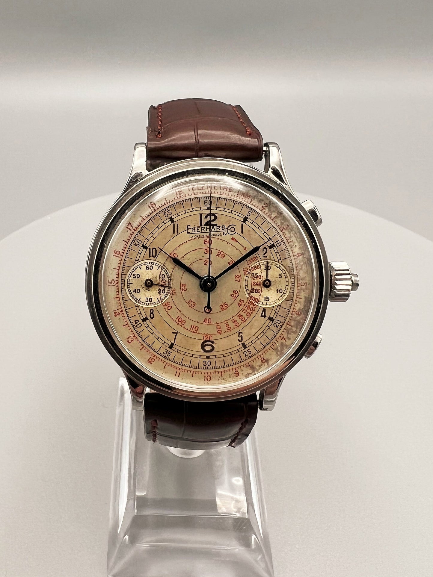 Eberhard 1940s, Oversized Manufacture Grade Split Second Chronograph, Snail Dial