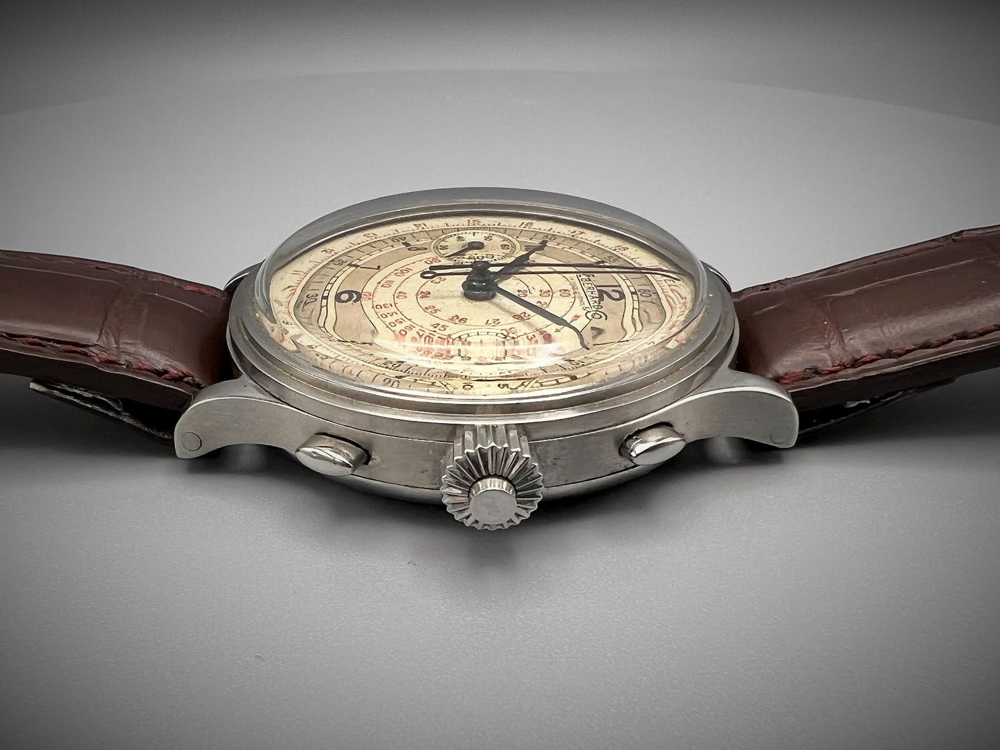 Eberhard 1940s, Oversized Manufacture Grade Split Second Chronograph, Snail Dial