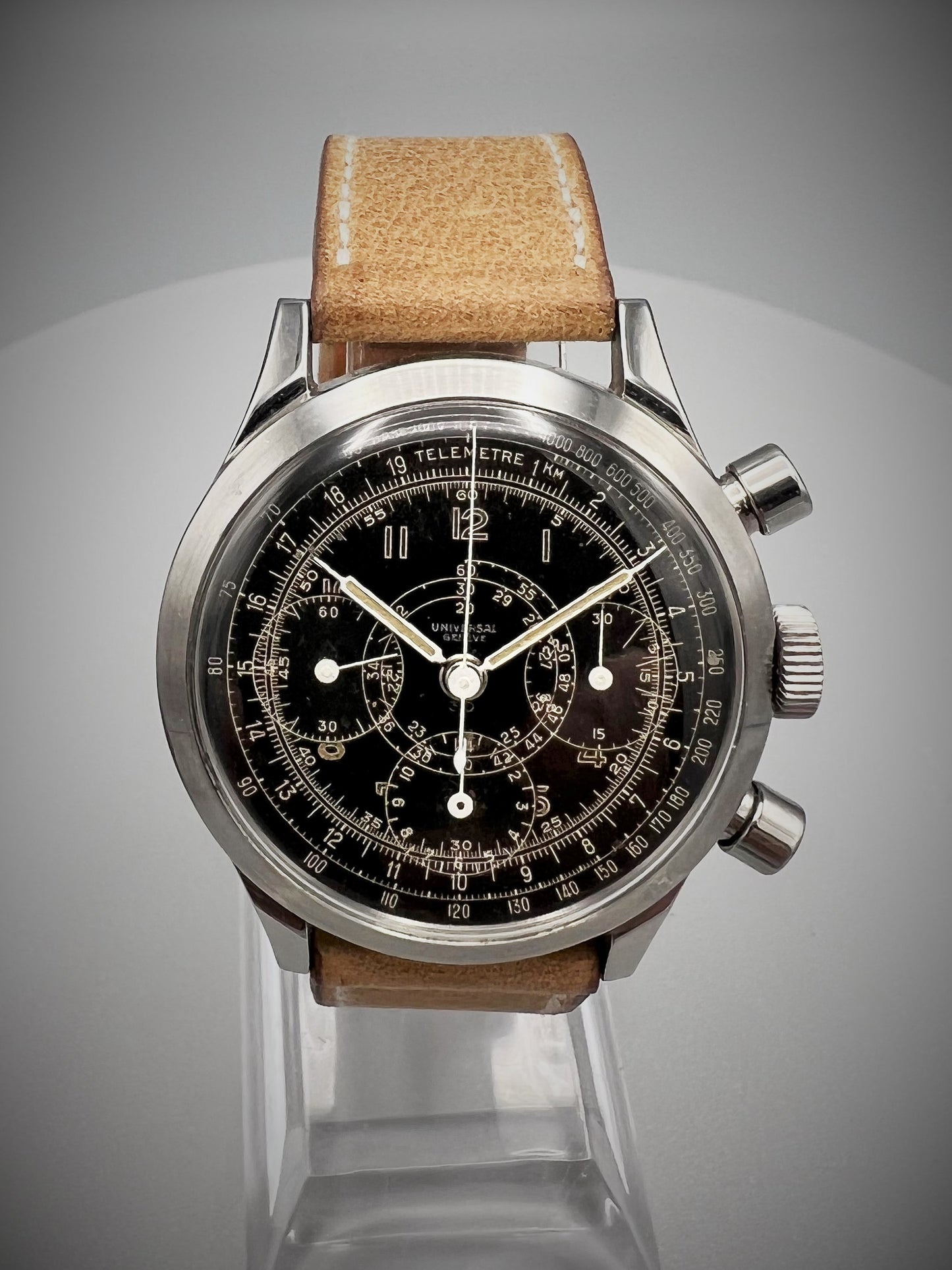 Universal Genève, Ref 22410, Large Stainless Steel Chronograph, 1940