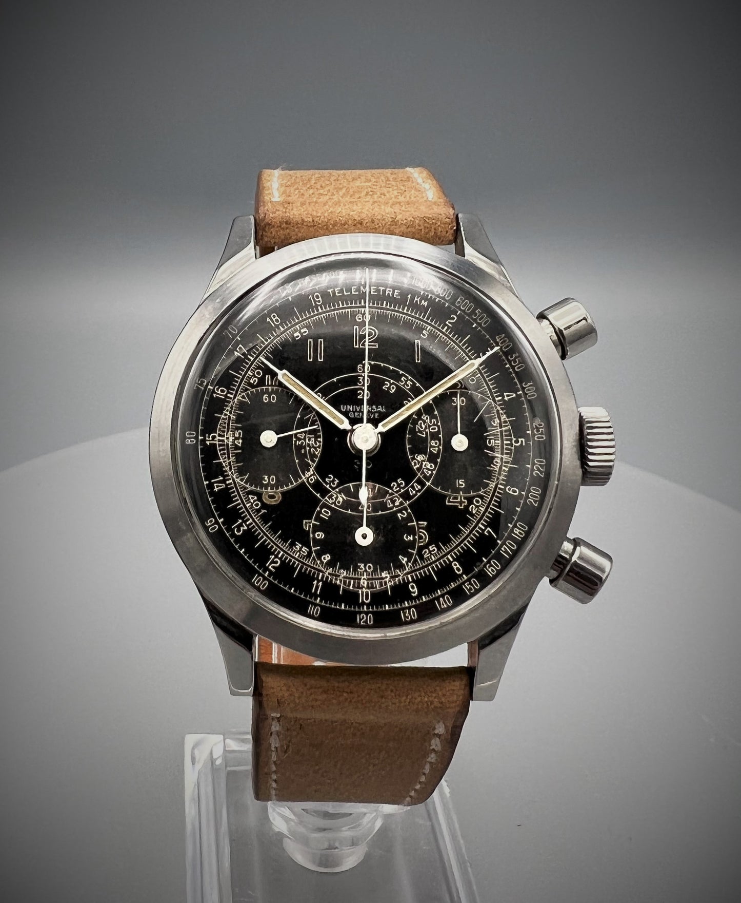 Universal Genève, Ref 22410, Large Stainless Steel Chronograph, 1940