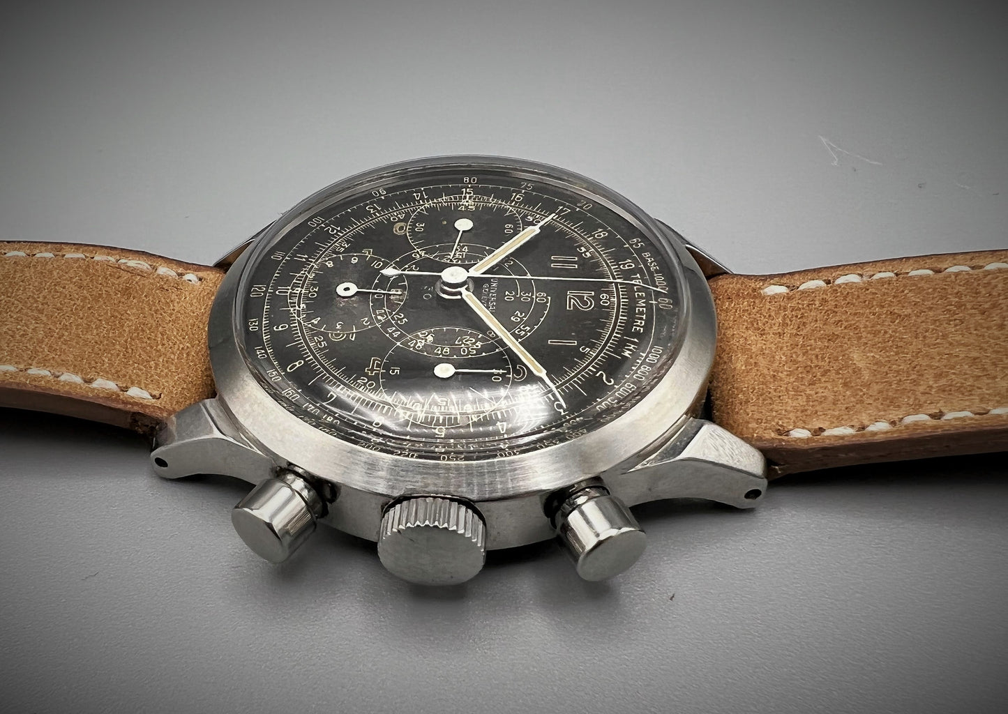 Universal Genève, Ref 22410, Large Stainless Steel Chronograph, 1940