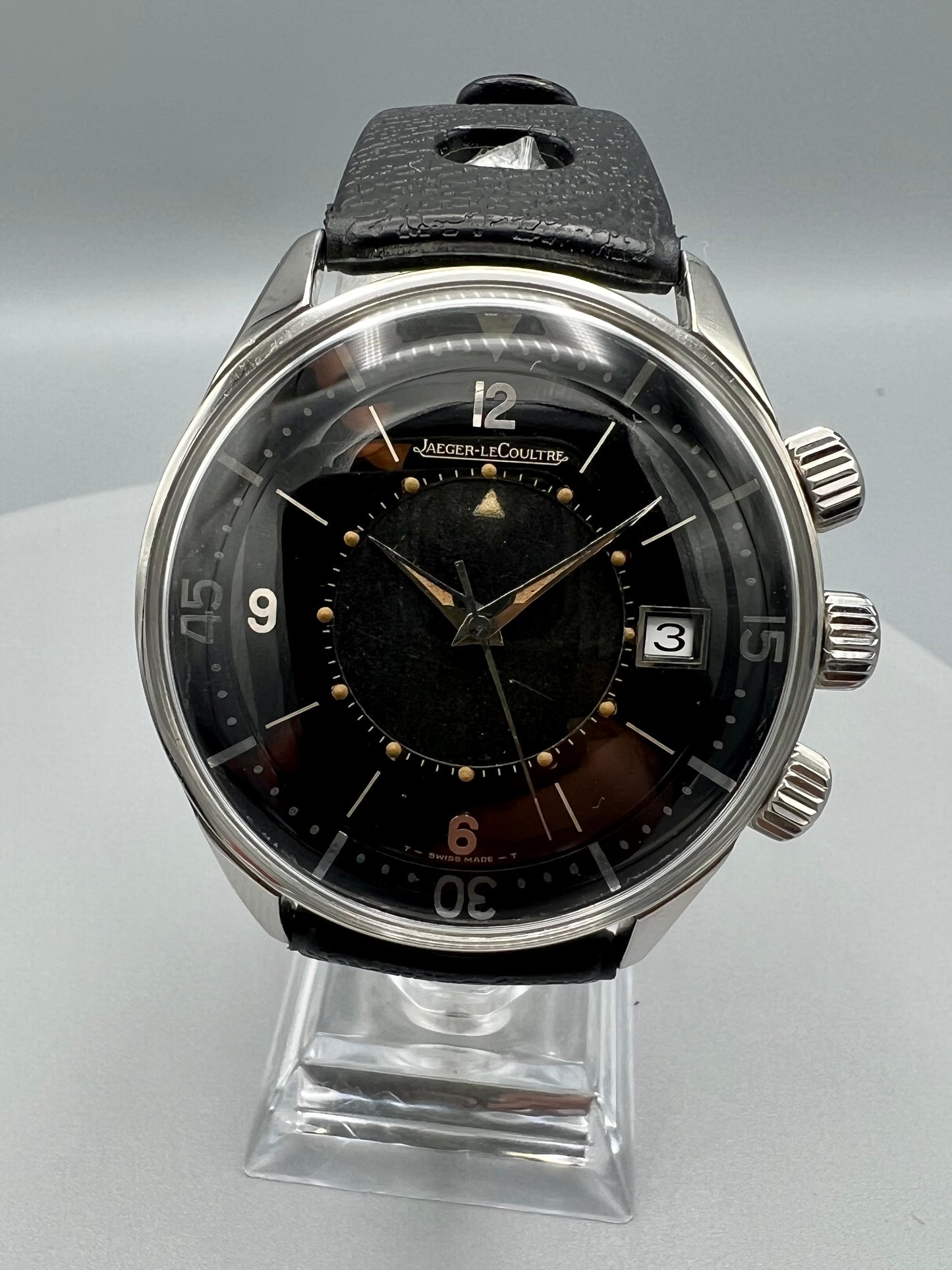 Jaeger LeCoultre Memovox Plaris Ref E859 Extremely Rare Prototype Dial 1963