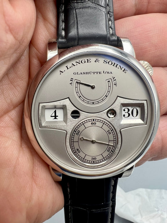 A Lange & Sohne Ref 140.025 Platinum Limited Edition of 200 Zeitwerk, Mint Condition, Full Set