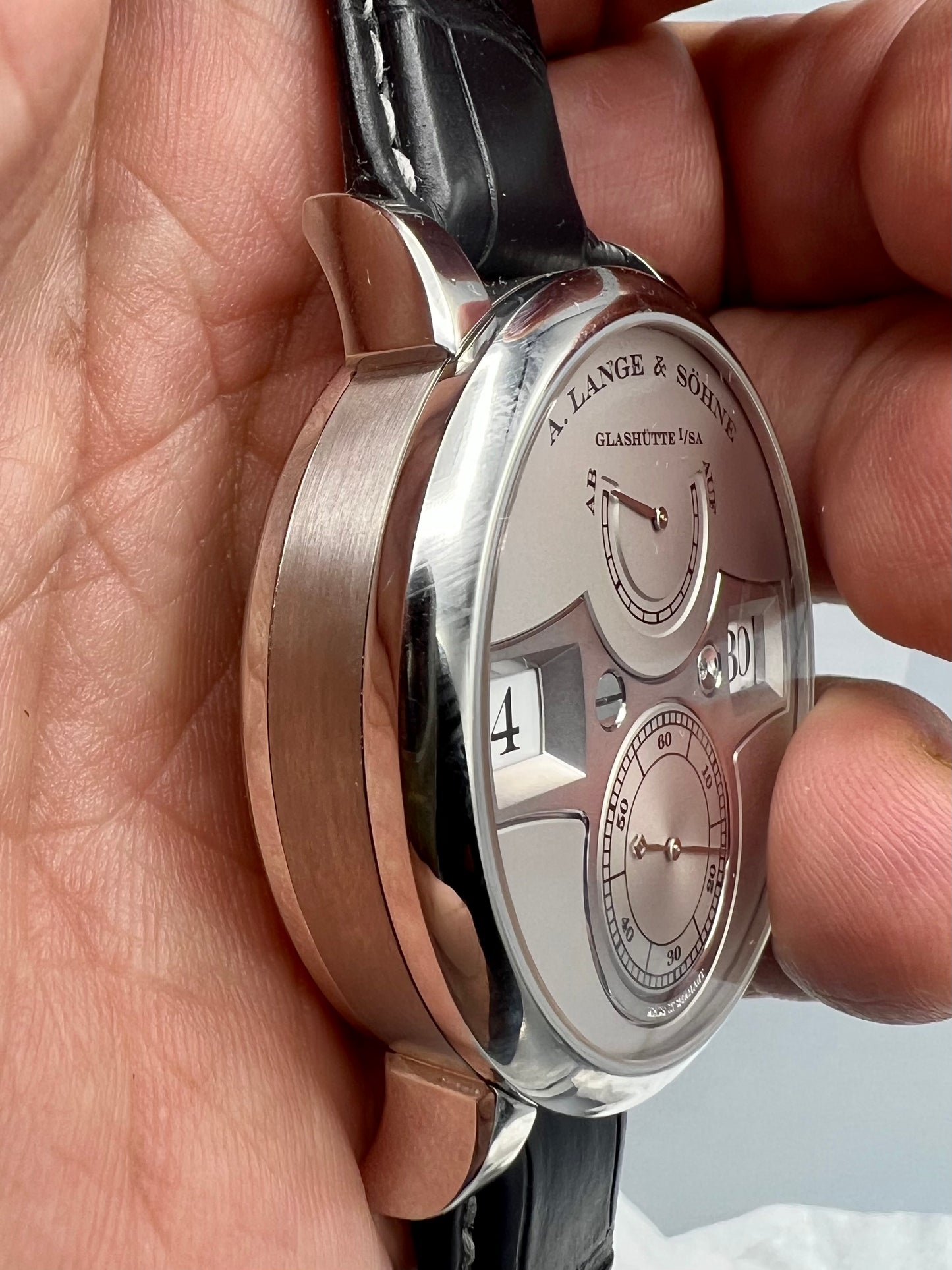 A Lange & Sohne Ref 140.025 Platinum Limited Edition of 200 Zeitwerk, Mint Condition, Full Set