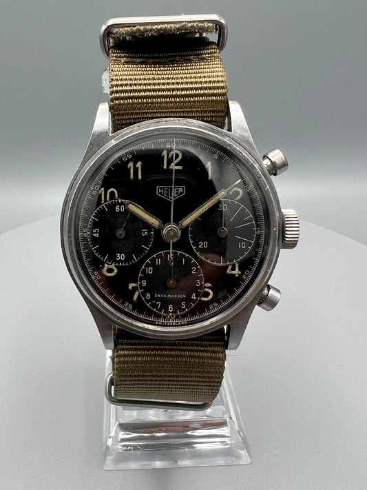 Heuer Valjoux 71, Rare Chronograph "Casa Masson" Brazil Dial, 1950s