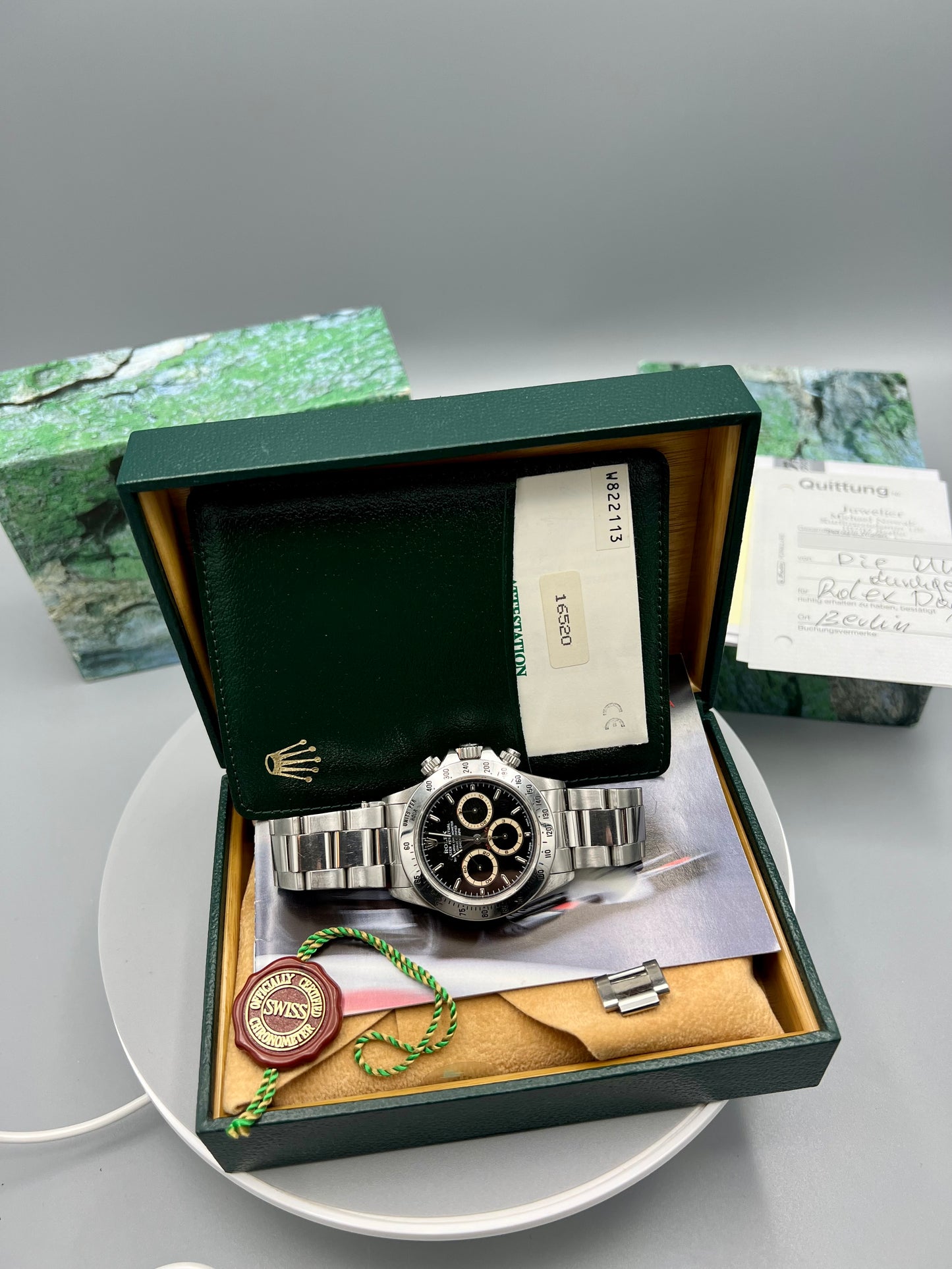 Rolex Ref 16520 Daytona – Patrizzi Dial – Full Set, Unpolished, Sold in 1996