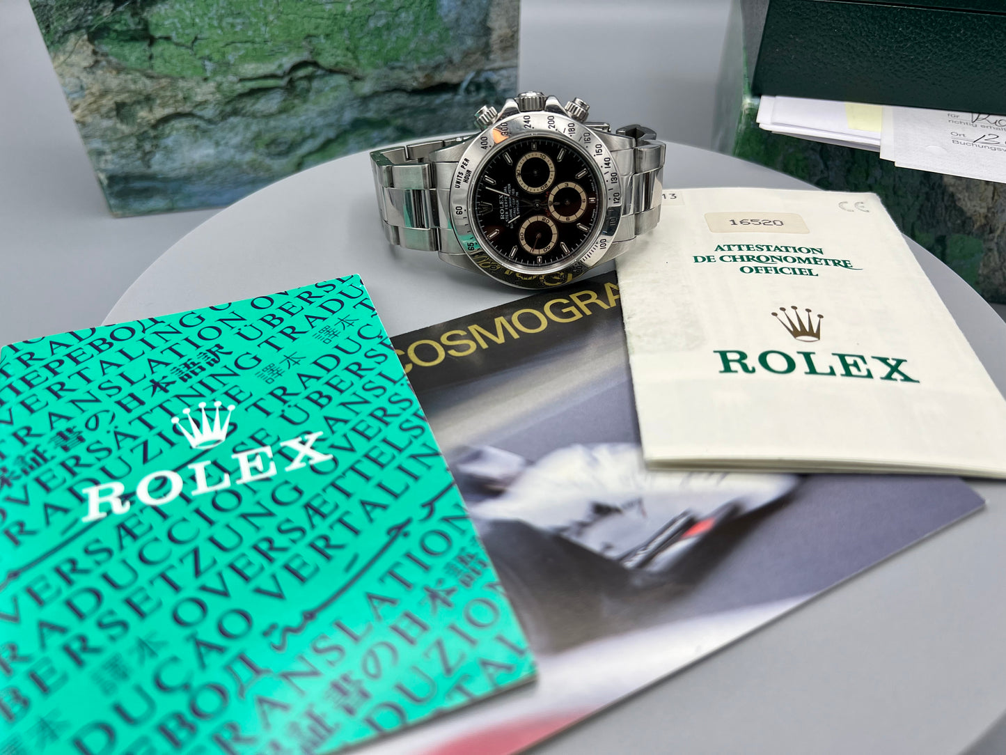 Rolex Ref 16520 Daytona – Patrizzi Dial – Full Set, Unpolished, Sold in 1996