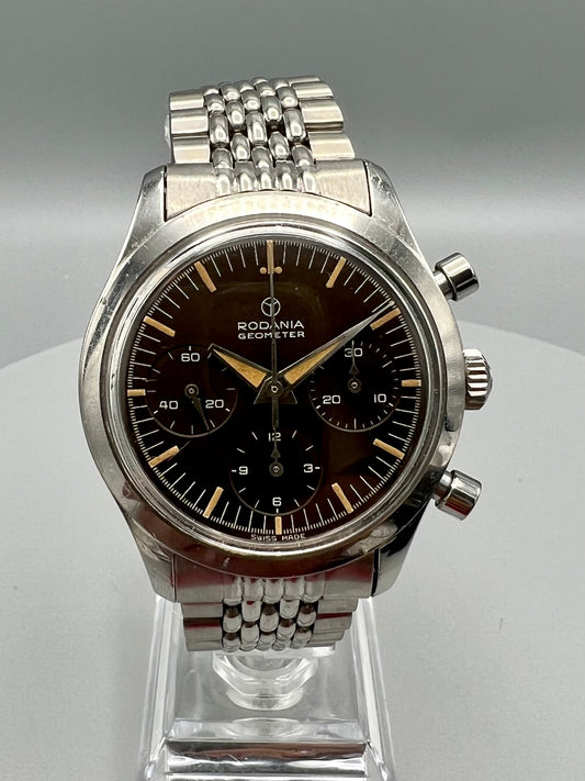 Rodania Geometer, Rare ORIGINAL and Important Chronograph w/ Bracelet, 1954