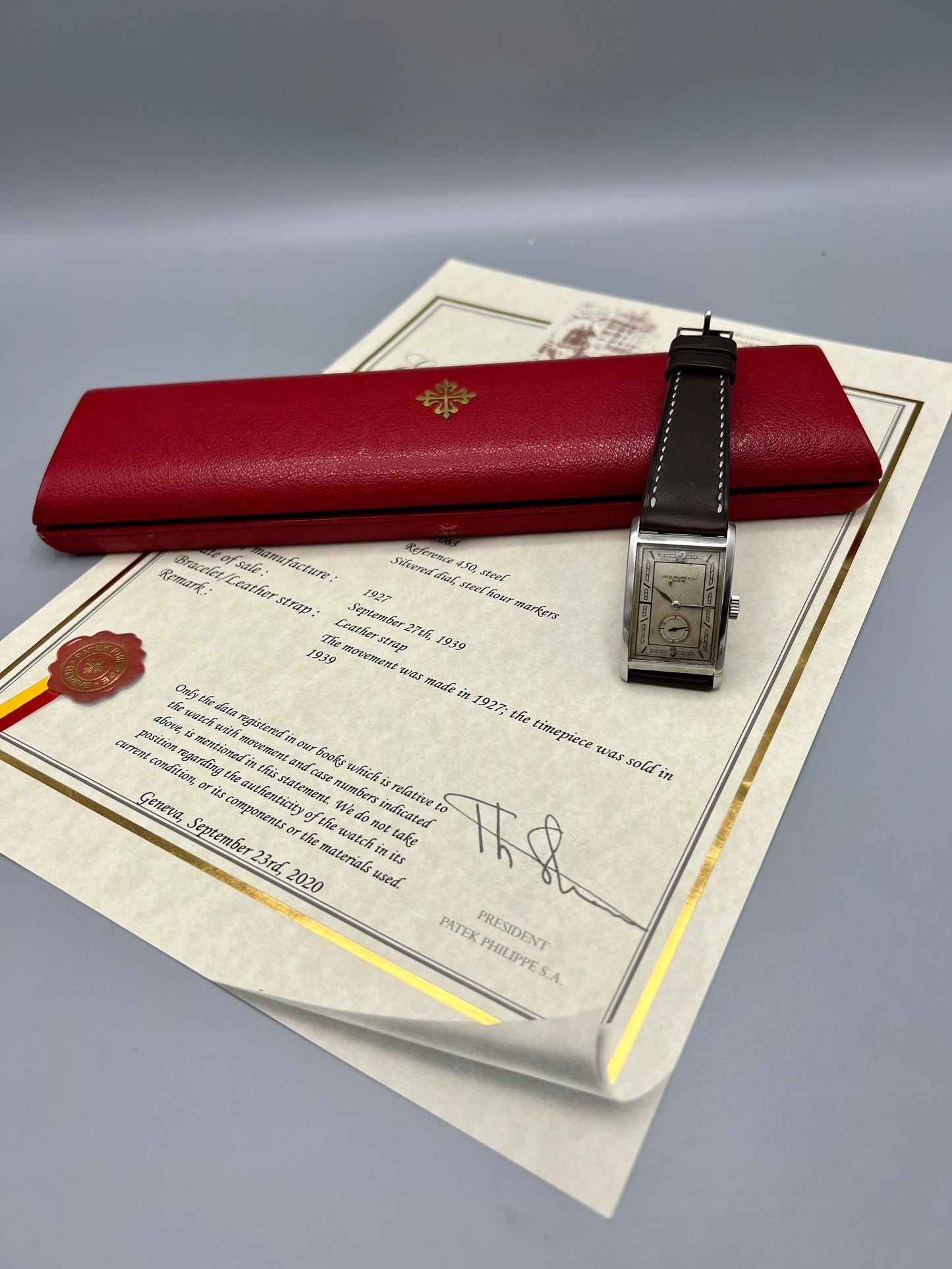 Patek Philippe Ref 450 Stainless Steel, Rare, Early Wristwatch, All Original, 1927