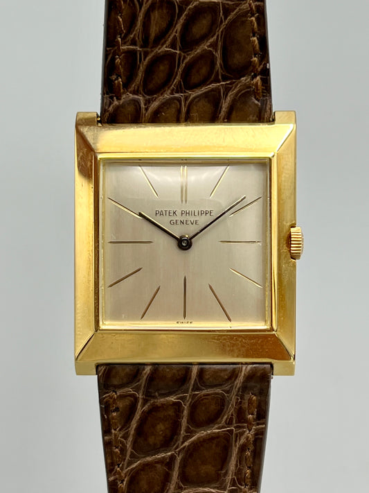 Patek Philippe Ref 3404 Unusual Square, Yellow Gold Watch, Excellent Condition, 1960