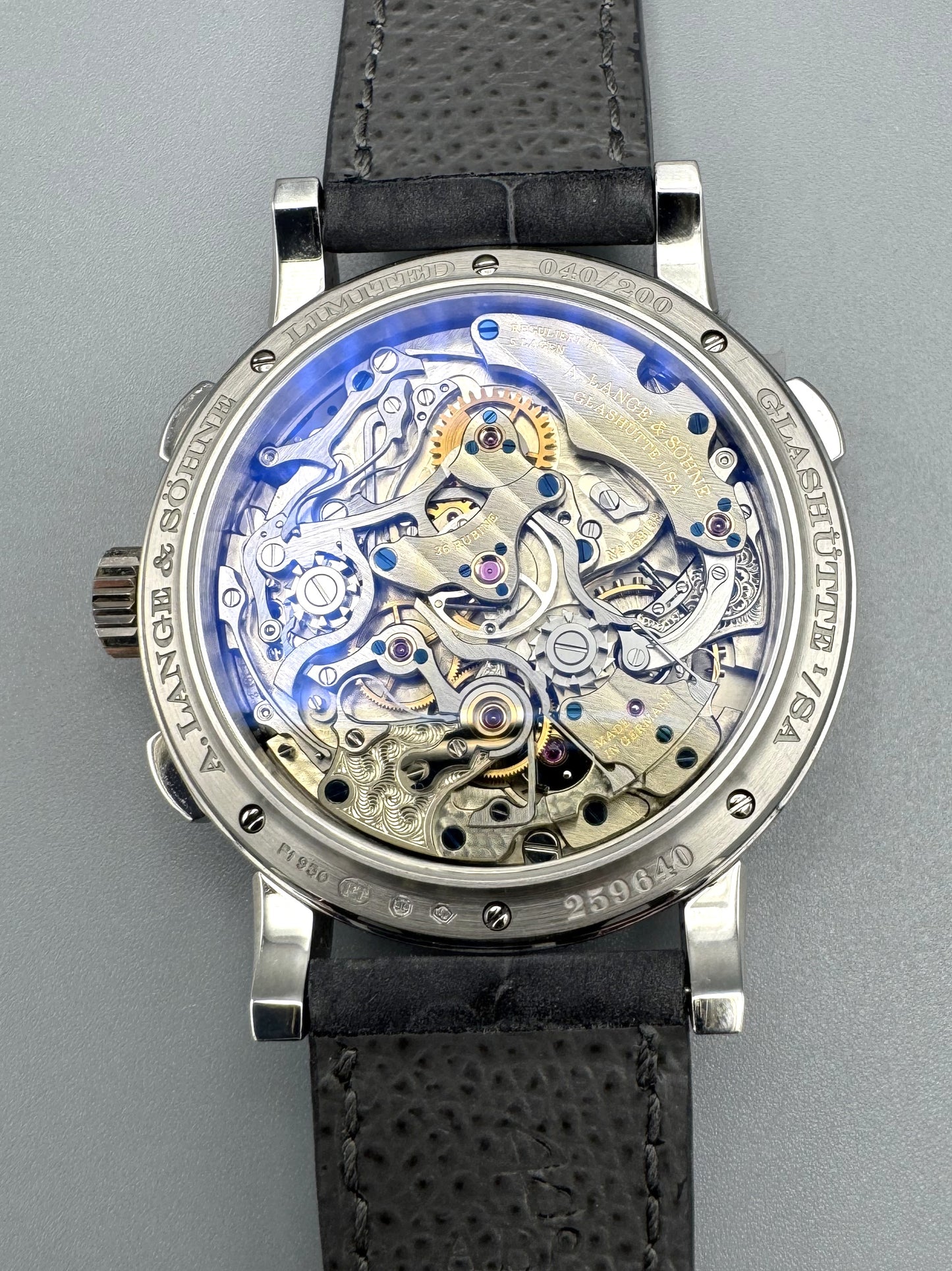 A Lange & Sohne 1815 Rattrapante Ref 425.025 Platinum Limited Edition of 200 Unused