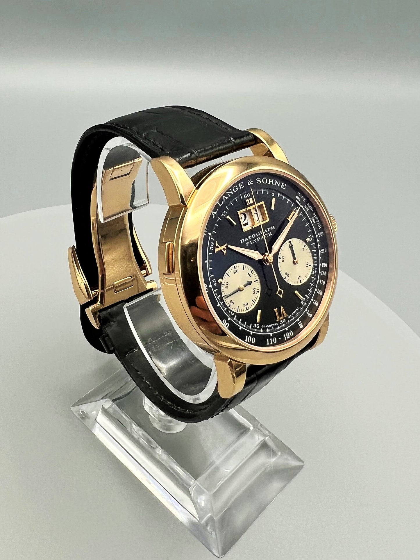 A. Lange & Söhne Datograph 403.031 Rose Gold, Black Dial Dufourgraph Rare and Important
