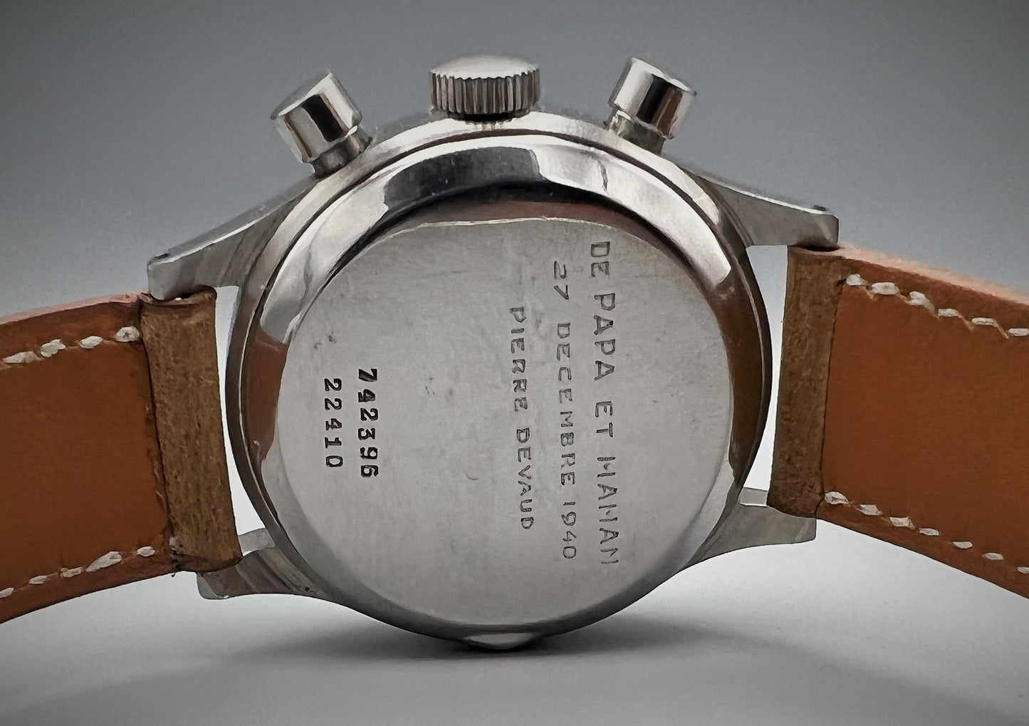Universal Genève, Ref 22410, Large Stainless Steel Chronograph, 1940