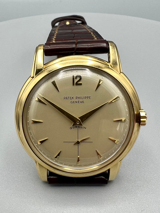 Patek Philippe Ref 2551 Rare and Fine Gold Watch with Double Signed Dial, 1955