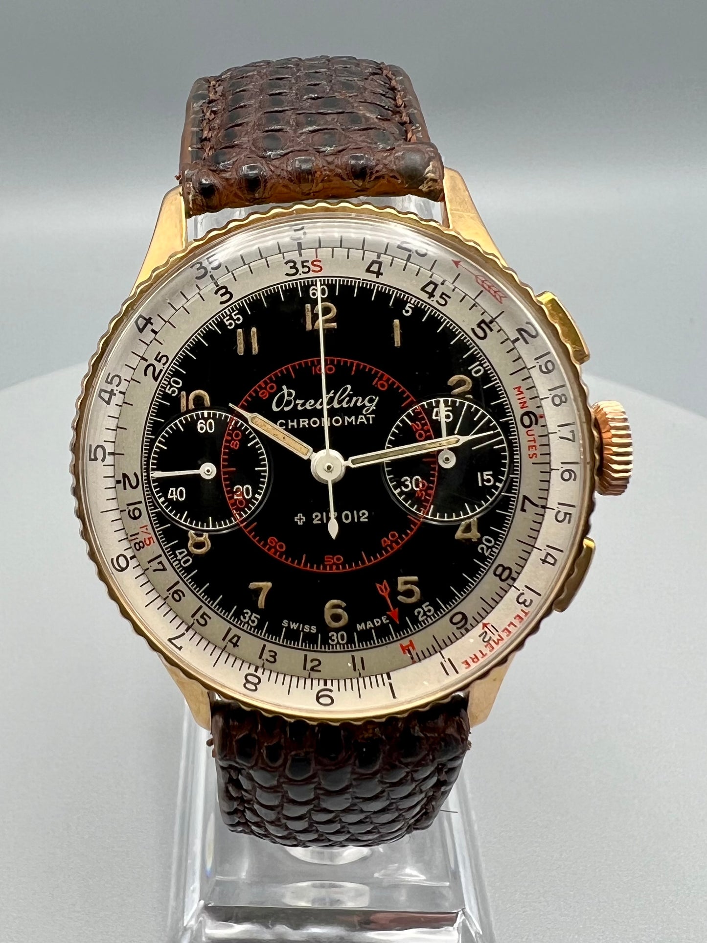 Breitling 18k Ref 769 Rose Gold Chronomat First Edition Circa 1945