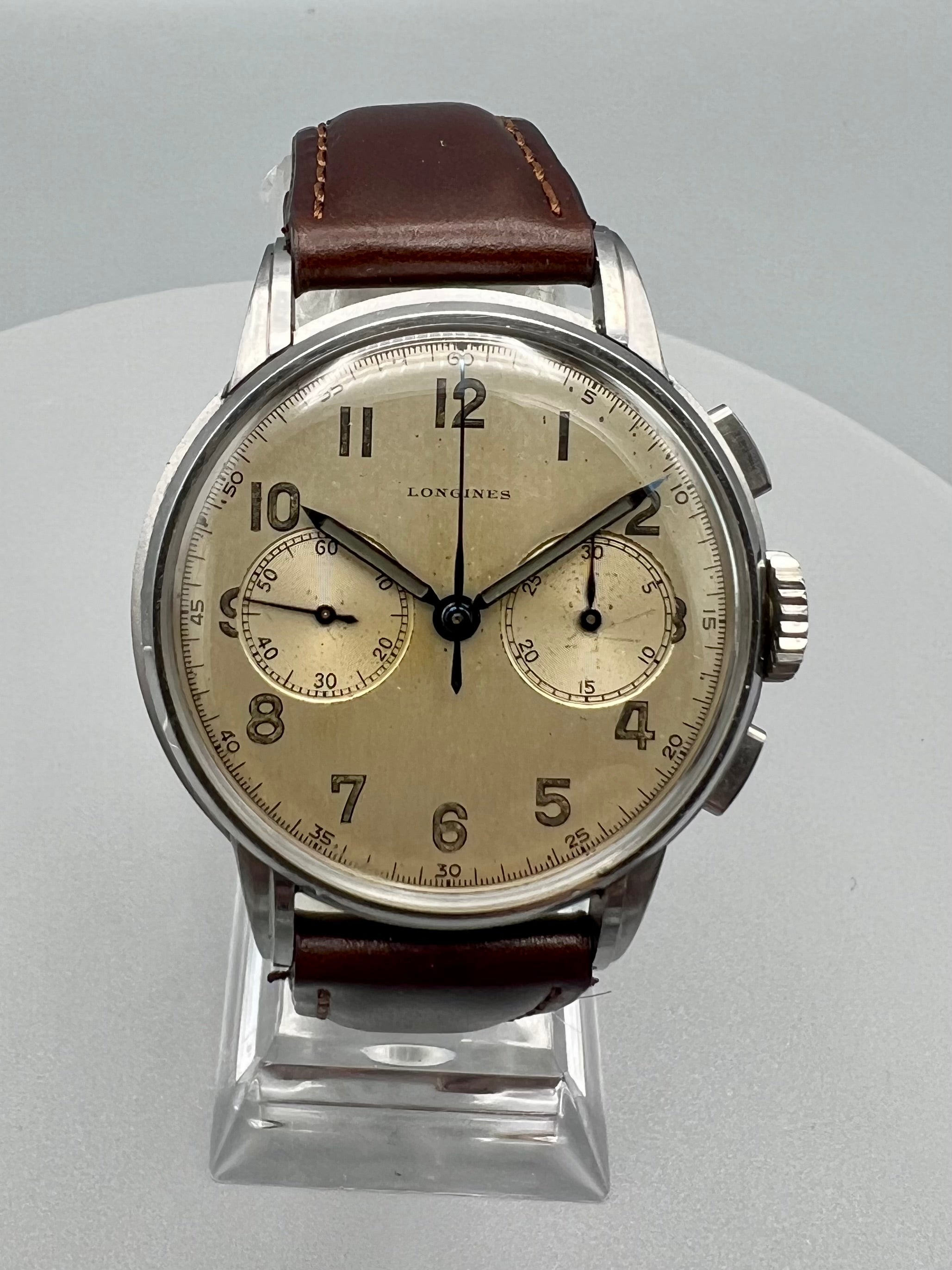 Longines Ref 13 ZN Flyback Rare Stepped Lugs Chrono 37.5 mm