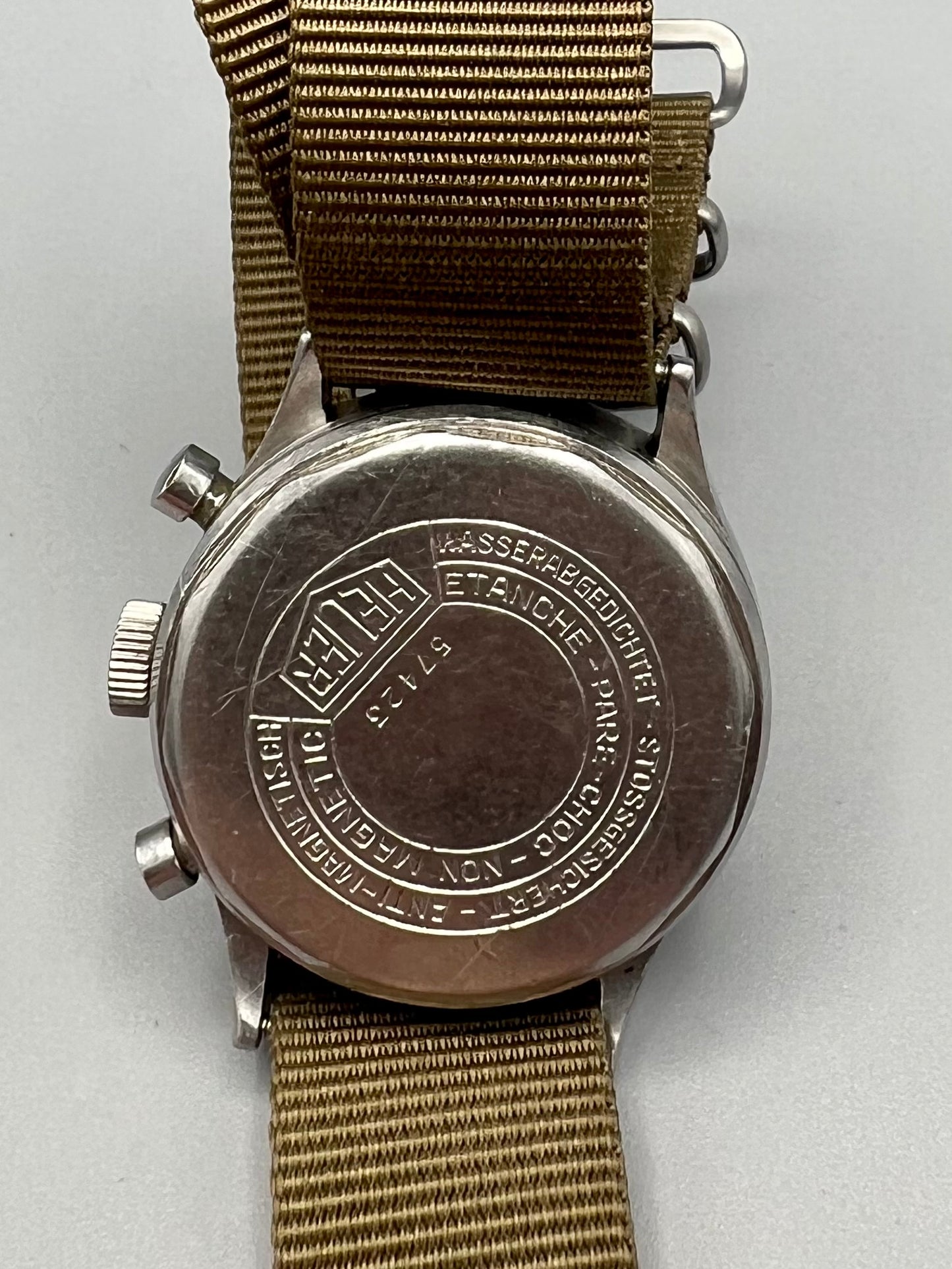Heuer Valjoux 71, Rare Chronograph "Casa Masson" Brazil Dial, 1950s