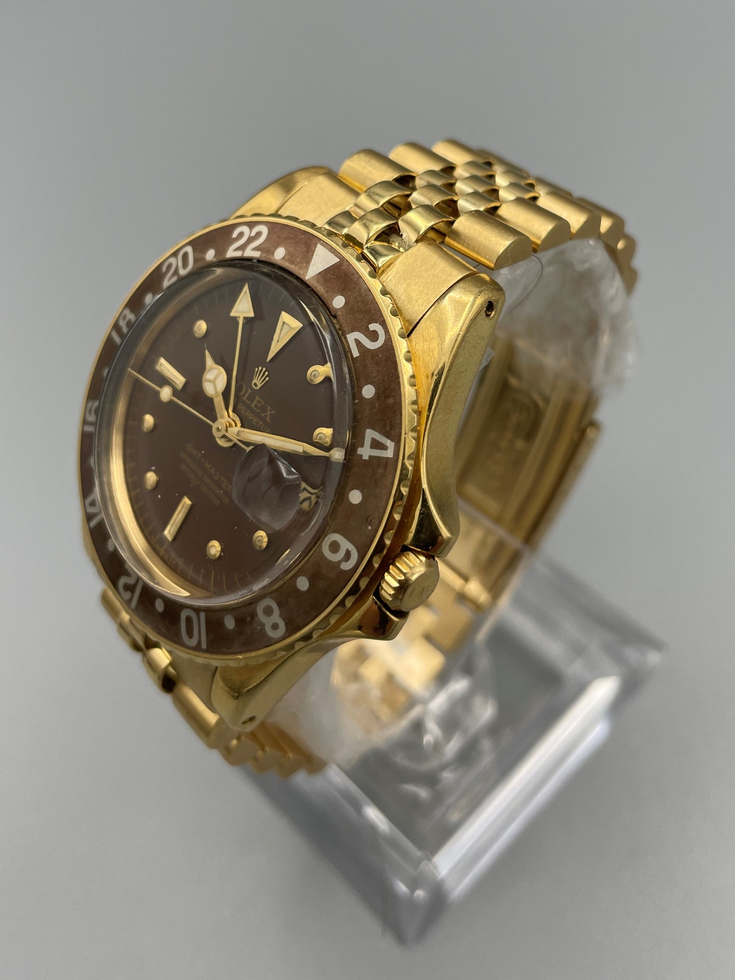 Rolex Ref 1675 GMT Master, 18k Gold, “Nipple Dial”, 1969