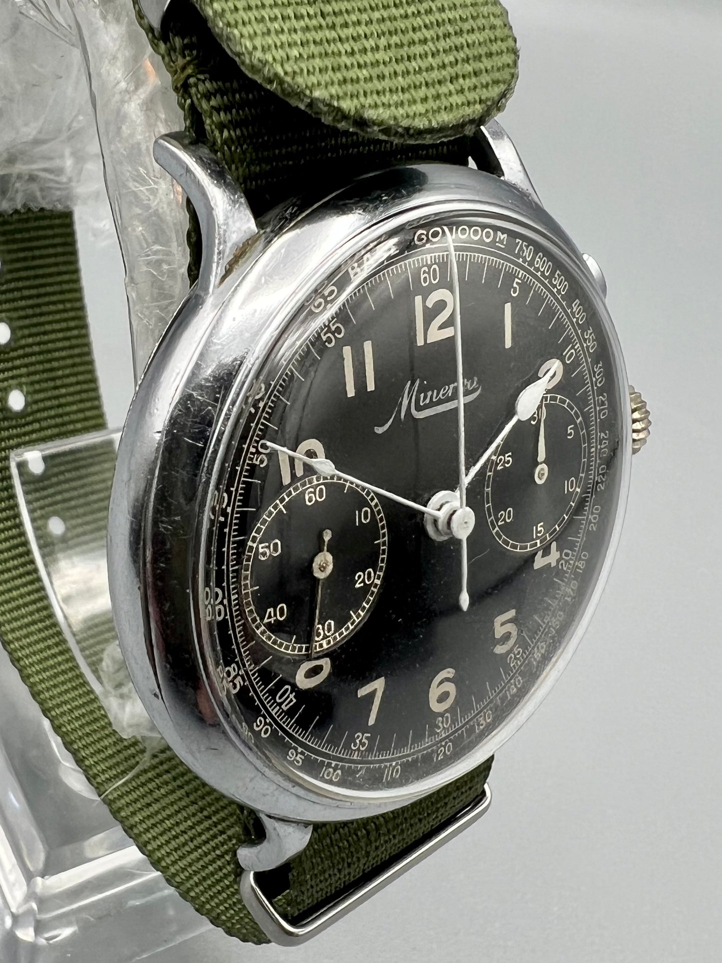 Minerva 1930s Rare Vintage Pilot’s Chronograph 41 mm, Excellent Condition