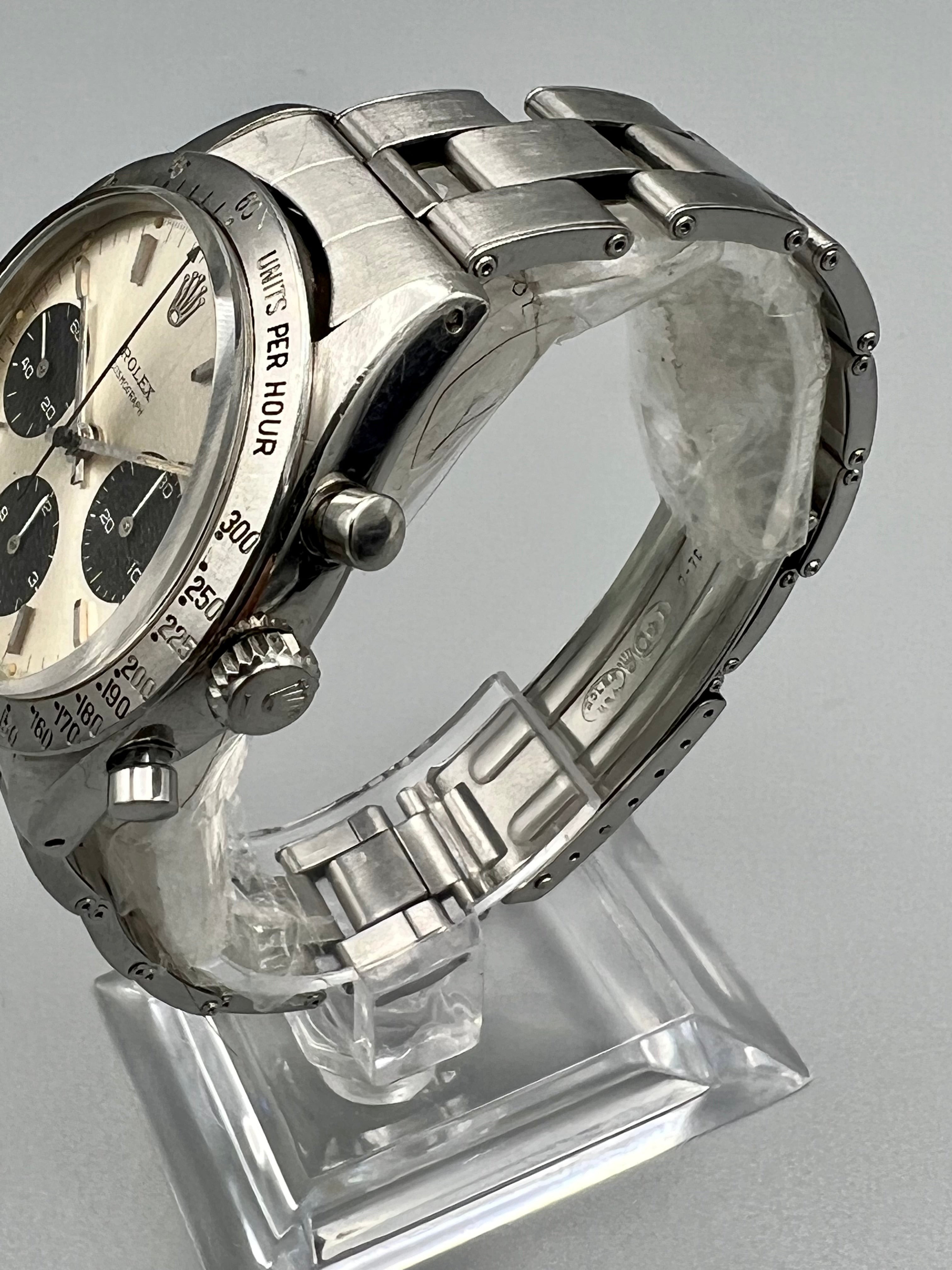 Rolex Ref 6239 First Series Cosmograph Daytona, Silver Dial, All Original,  Warranty Papers and Box, 1964